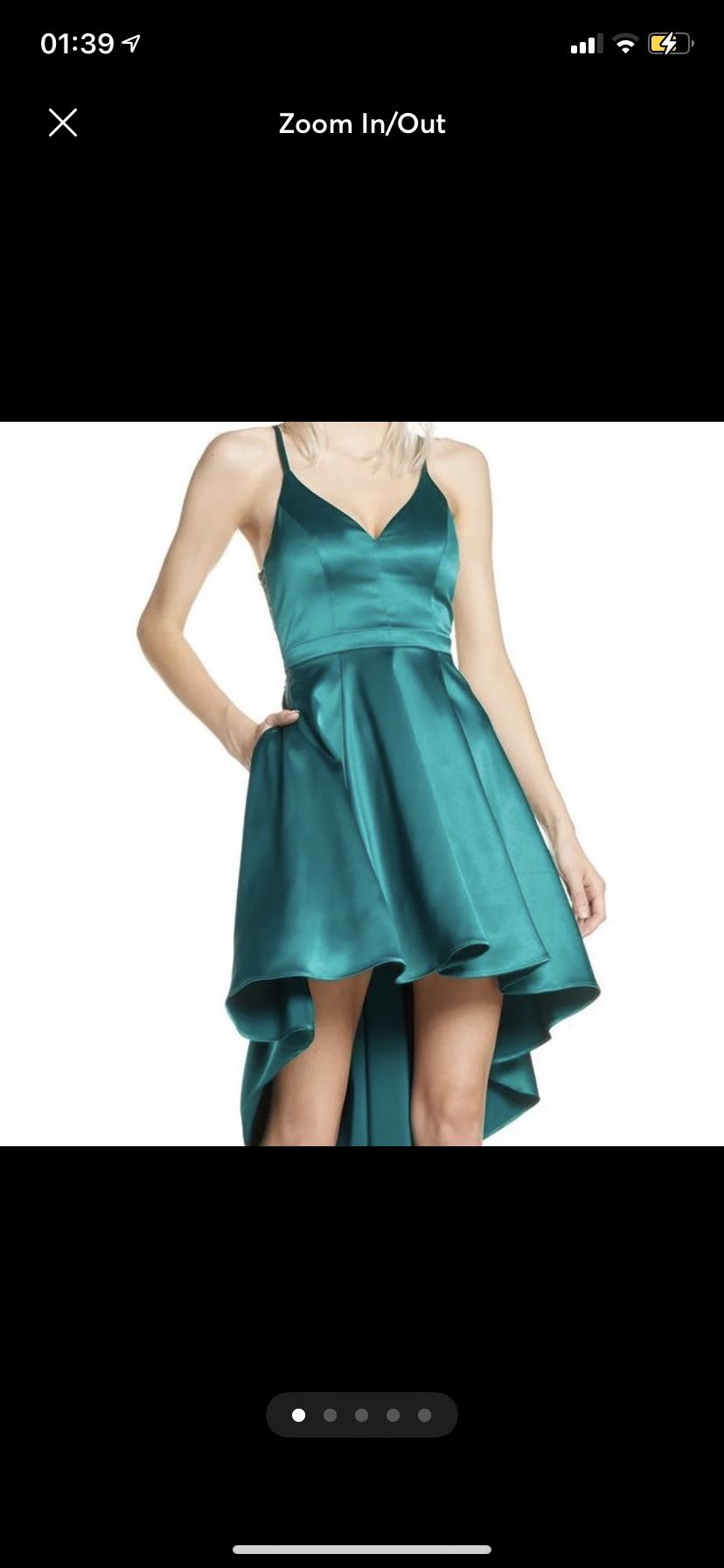 Sequin Hearts High/Low Satin Party Dress