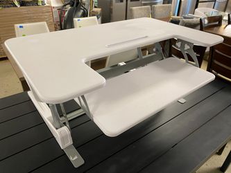 VIVO White Table Top Adjustable Computer Desk