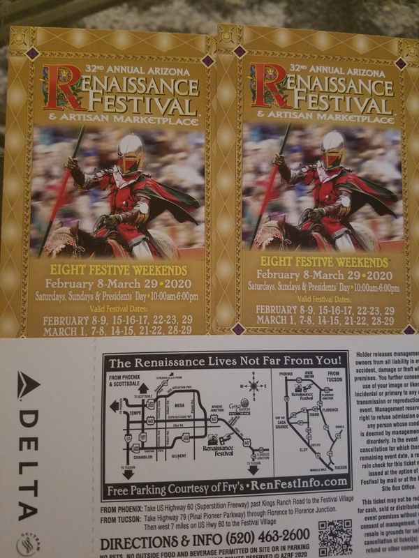 Renaissance festival discounted tickets for Sale in Goodyear, AZ OfferUp