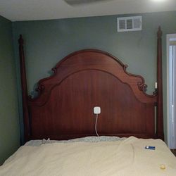 Handcrafted Mahogany bed frame and hybrid mattress