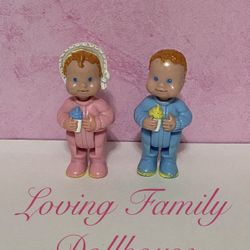 Vintage Fisher Price Dream Dollhouse Twins Baby Girl Baby Boy Doll Figures  