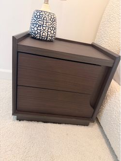 Two Drawer Contemporary Nightstand