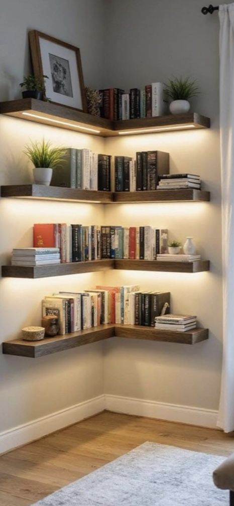 Led Floating Corner Shelf