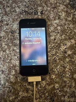 iPhone 4 with charging cable