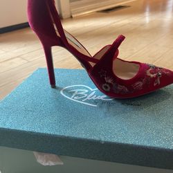 Blue By Betsey Johnson. Velvet Red Heels 