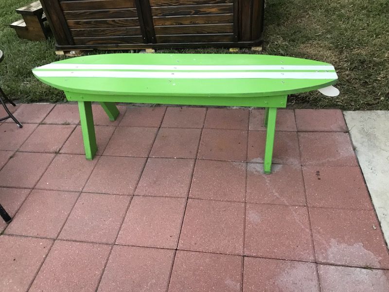 Surfboard picnic bench $100.00 great Xmas present !