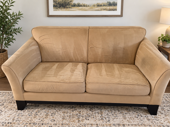 Pottery Barn Tan Microfiber Couch