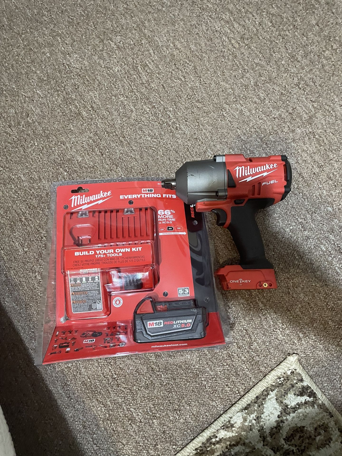 Milwaukee M18 Fuel 1/2 “ High Impact wrench W One Battery 5.0 And Charger New