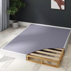 Zinus Edgar 4 Inch Bamboo Box Spring with Cover, Mattress Foundation, Low Profile, Full Size Bed -  New in Box