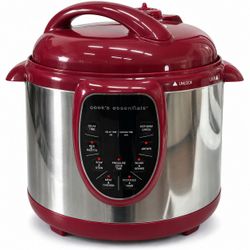 Cook's Essentials EPC-618 6 Qt Digital Pressure Cooker Red Stainless Steel