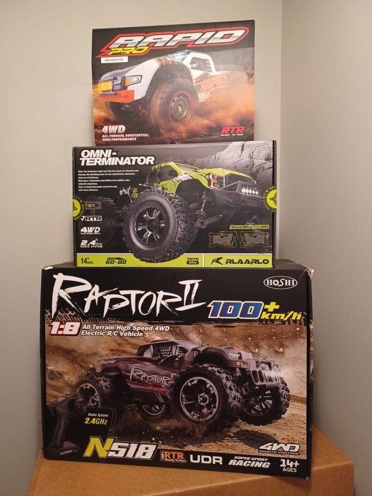 BRAND NEW!!!! Christmas Gift RC Trucks ALL BRUSHLESS ELECTRIC- Fast & Durable!