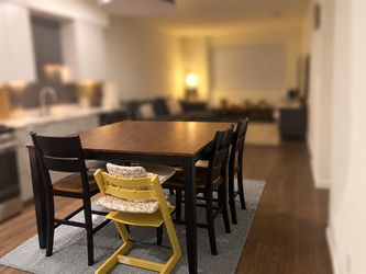 Counter height dining table + 4 chairs