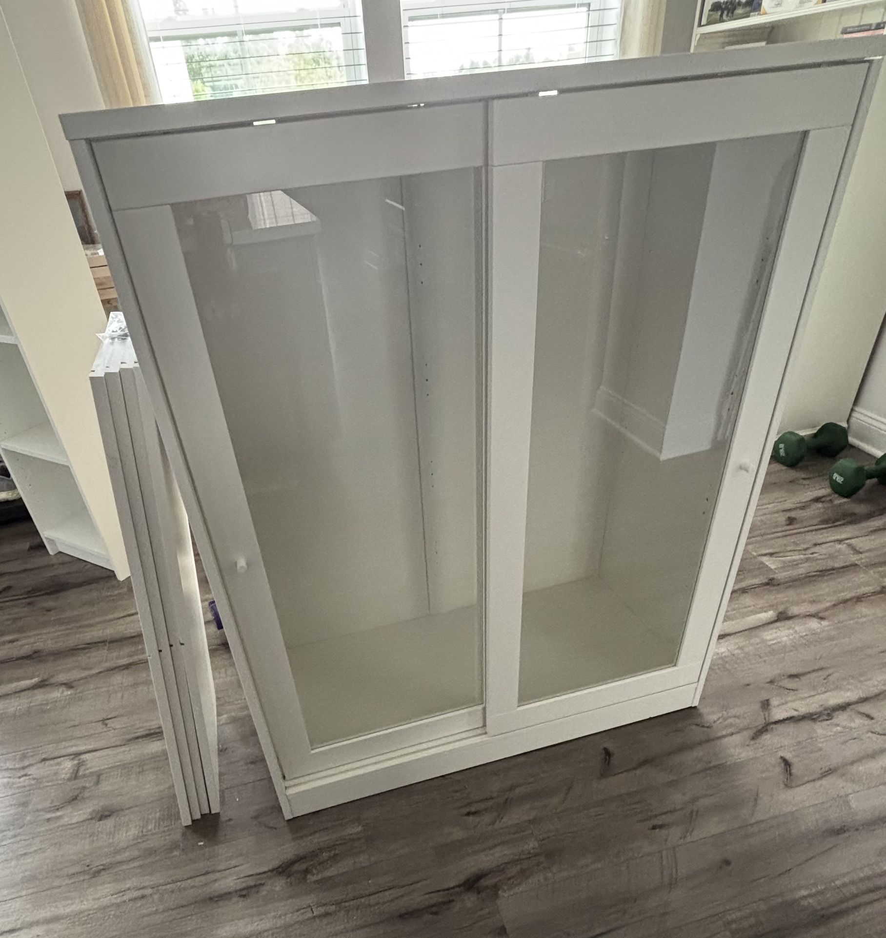 IKEA Cabinet with Glass Doors White 4 Shelves