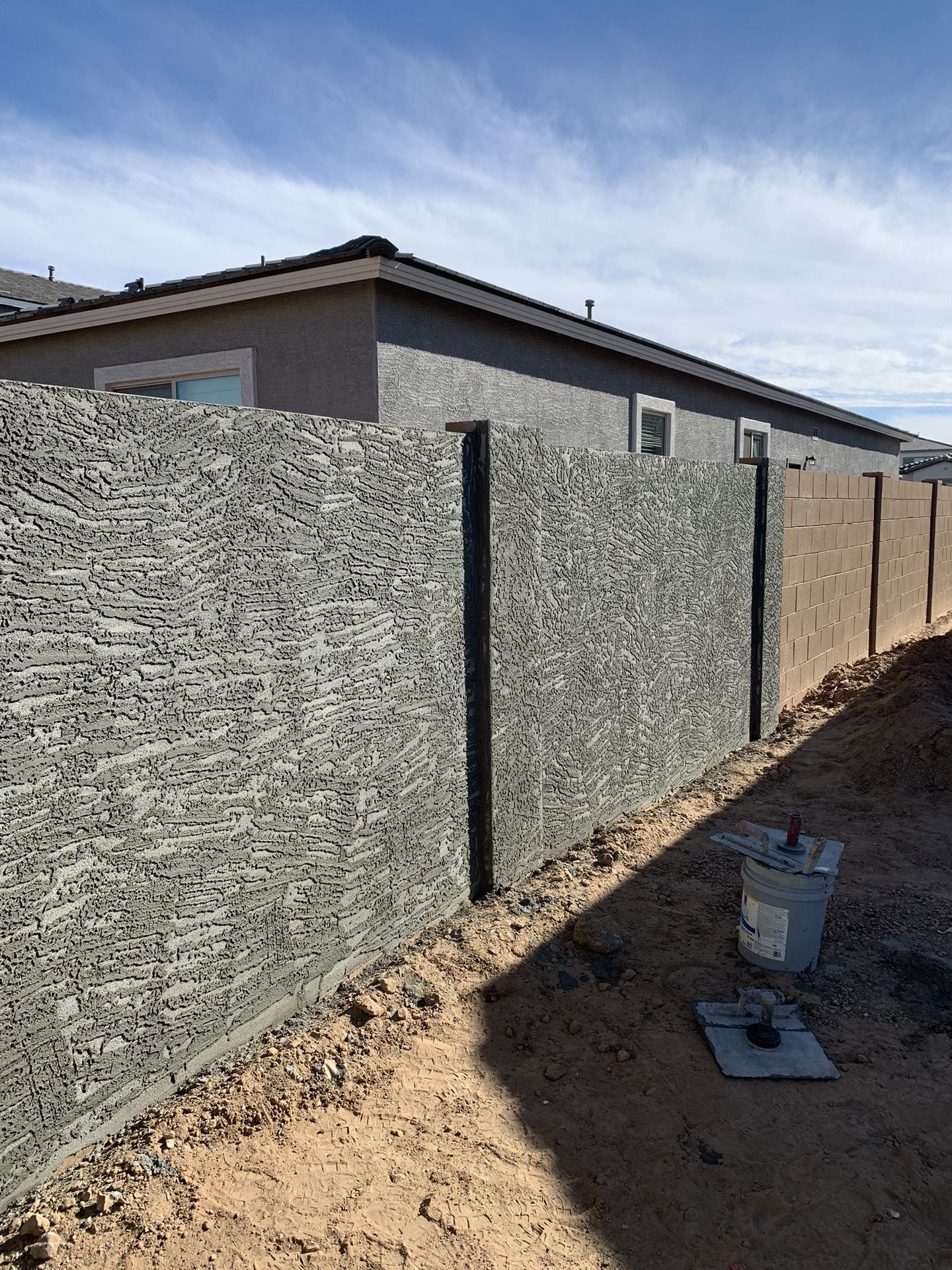 Stucco Block Wall