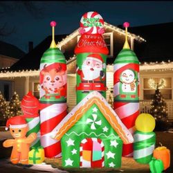 GARDEN 9.6ft Inflatable Christmas Decorations, Outdoor Inflatable Christmas Yard Decoration for Garden, Patio, Lawn, Castle