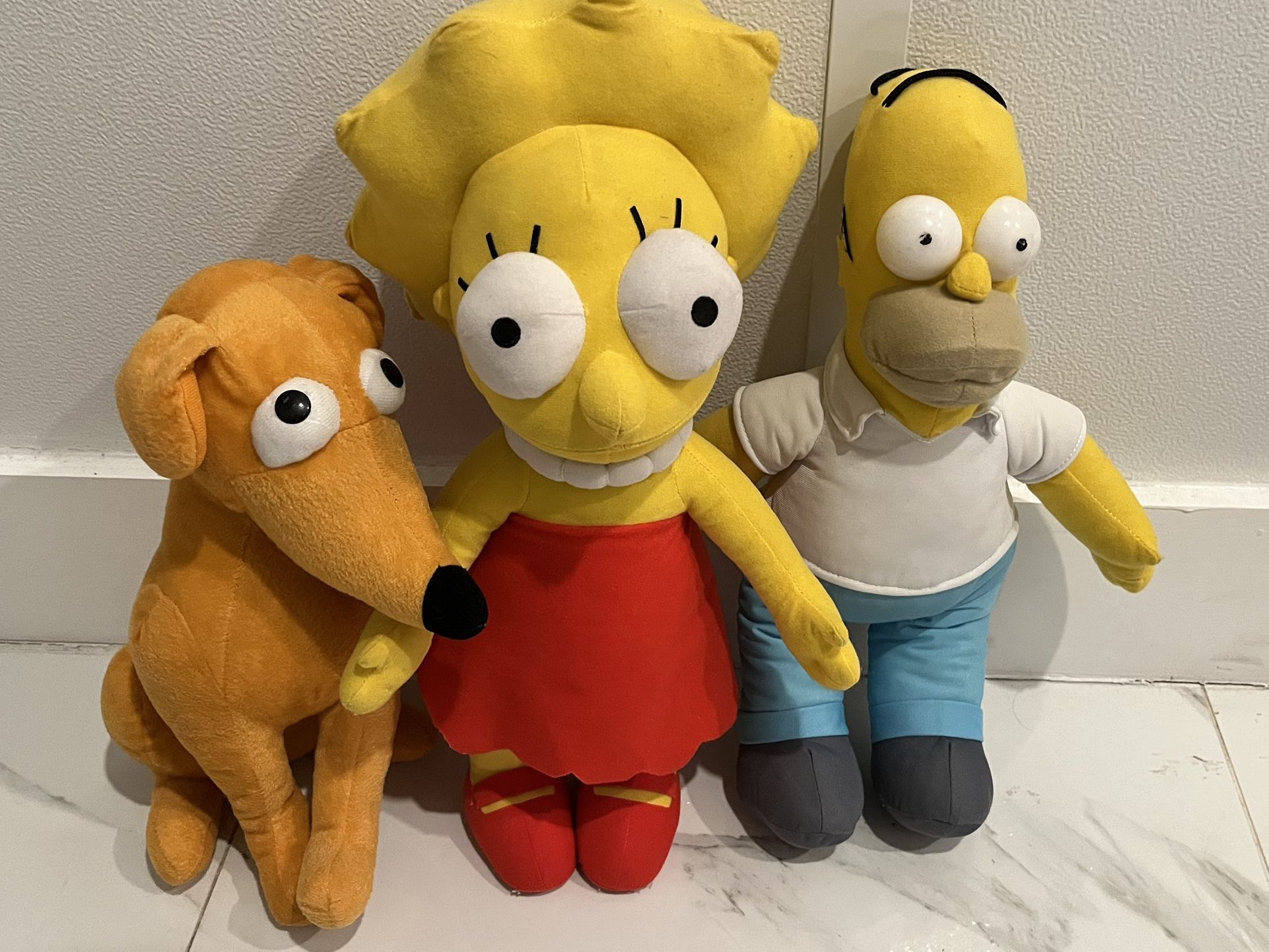 The Simpsons Plush Toy Lot Lisa Homer Simpson Santa’s little helper bundle 3