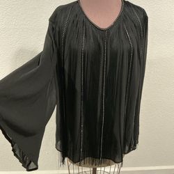 Reba Fringe & Rhinestone Top