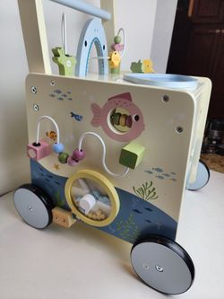 ROBUD Wooden Baby Push Walker – Activity Walker