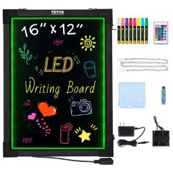 560^LED Message Writing Board, 16"x12" Illuminated Erasable Lighted Chalkboard, Neon Effect Menu Sign Board, Drawing Board with 8 Fluorescent Chalk Ma