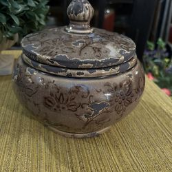Asian Ceramic Vase With Lid 