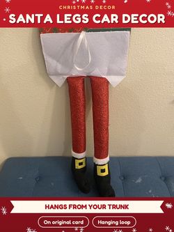Santa Legs Car Trunk Christmas Decor