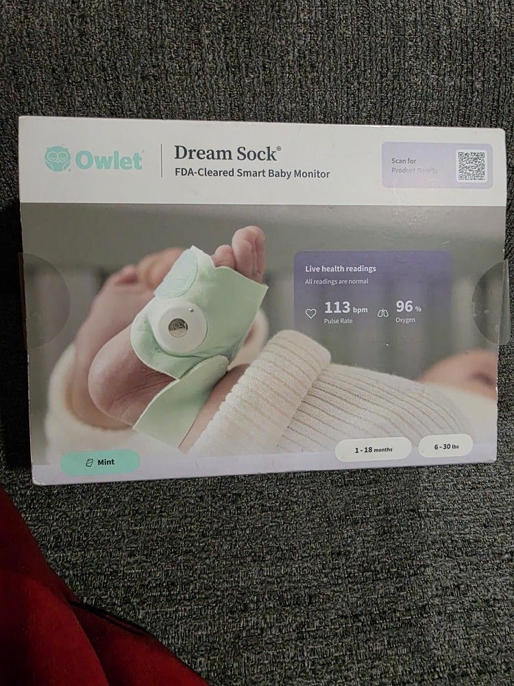 Owlet Dream Sock - FDA-Cleared Smart Baby Monitor with Live Health Readings and Notifications