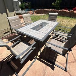 Outdoor patio dining set - table + 6 chairs