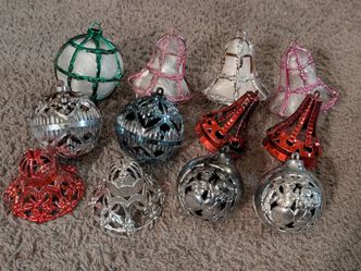 Vintage Bradford Style Plastic Bells Bulbs Reflector Lot of Christmas Ornaments