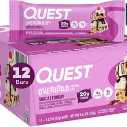 Quest Nutrition Overload Protein Bars, Sundae Funday 12 Pack