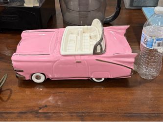 Vintage Pink Cadillac Cookie Jar