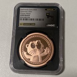 VeeFriends COPPER METAL Optimistic Otter 2025 Rookie Coin Treasure Chest GEM PROOF