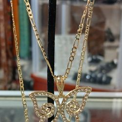 Butterfly Pendant With Chain
