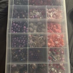 purple and pink beads
