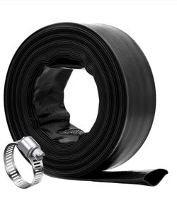 DAVCO 2" X 50FT EXTRA HEAVY DUTY DISCHARGE POOL BACKWASH HOSE WITH 1 CLAMPS BLACK