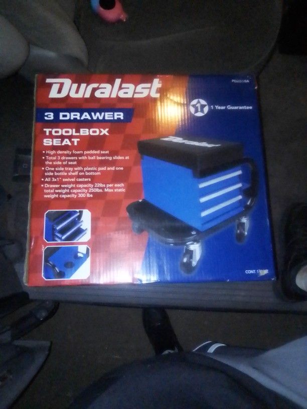 Duralast 3 Drawer Tool Box Seat 