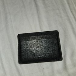 Coach Black Pebbled  Leather Wallet