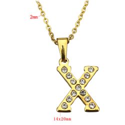 Necklace stainless steel initial alphabet letter 18k Gold Plated