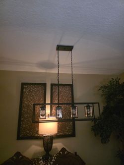 Chandelier light fixture.