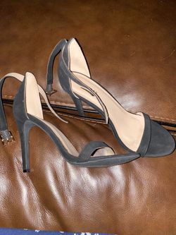 Glaze black one strap heels