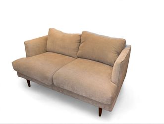Beige Loveseat (Mid-Century Legs)