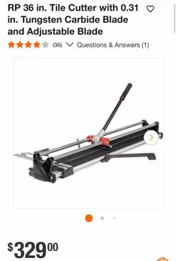 RP 36 in. Tile Cutter with 0.31 • in. Tungsten Carbide Blade and Adjustable Blade