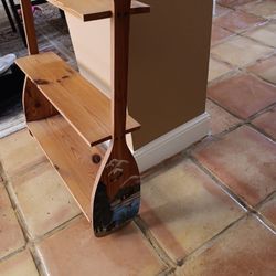Lakeview Pic On Sides Of 3 Tier Wall Shelf Size 26x24 Inches