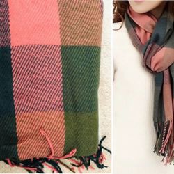 New Women's Long Shawl Big Grid Winter Warm Lattice Large Scarf SIZE: 79L*23W Inches(cash & pick up only)