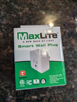 Max lite Smart Wall Plug Brand New//Easily Control Google Or Alexa Devices From This New Wave Of Light