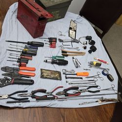 Miscellaneous Tools and 2 Steel Boxes