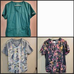 3 Cherokee Scrub Tops Size Large