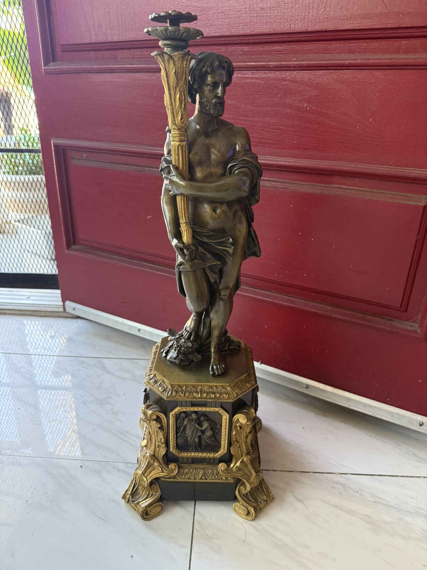 19th-century French figural candelabras neoclassical style by Henri Picard