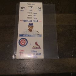 Cubs Ticket (September 22, 2000) Billy Williams On The Ticket 