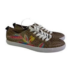 Guess Womens Casual Sneakers Brown Size 9
