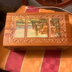 Vintage Mid Century Wooden Jewelry Box
